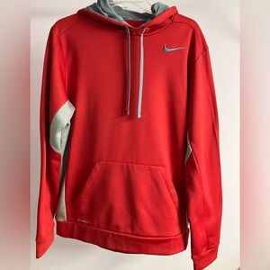 Nike Therma-Fit Men’s Hoodie, Size M, Red/Gray